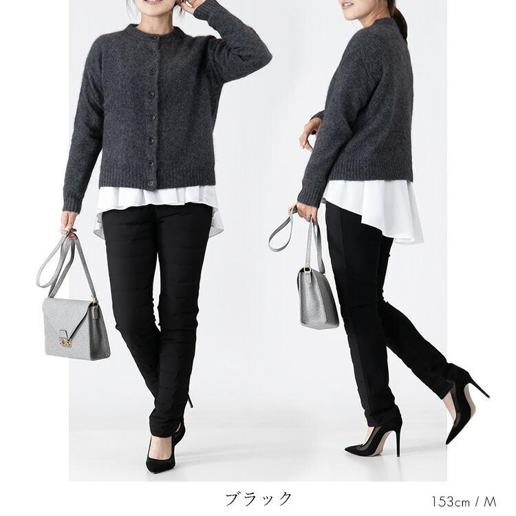 【送料無料/再入荷】 寒がりさん必見！極暖！裏起毛×ダウンストレッチパンツ 6色 M-3L 洗える ウォッシャブル レディース ボトムス パンツ ダウン |  | 14