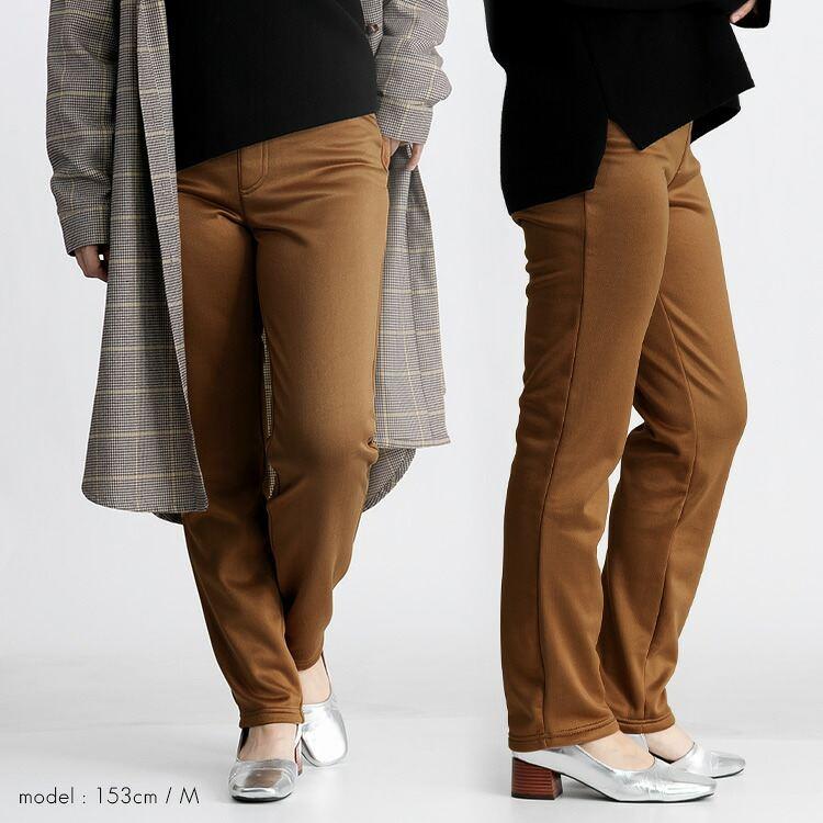 【送料無料/再入荷】 暖かい裏起毛ストレッチパンツ 5色 M-3L 洗える レディース ボトムス パンツ ストレッチパンツ マシュマロ 股上普通 洗濯 防寒 春秋冬 |  | 08