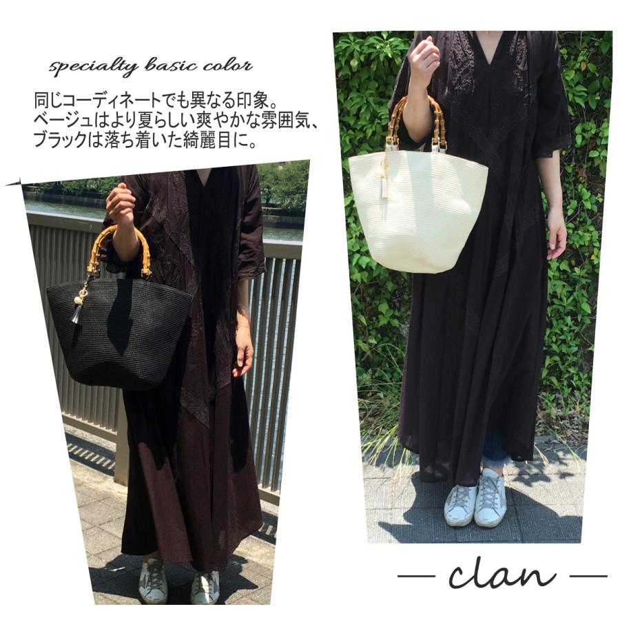 Clan(クラン) かごバッグ レディース バンブーハンドル トート Clan(クラン) かごバッグ レディース バンブーハンドル トート