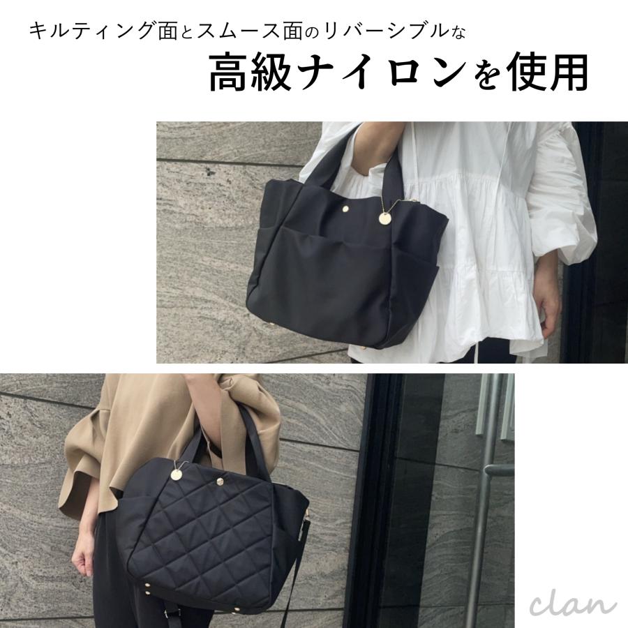 [Clan] レディースナイロンバッグ 2wayトートバッグ A4対応 大容量 軽量 PC収納 ショルダーバッグの画像