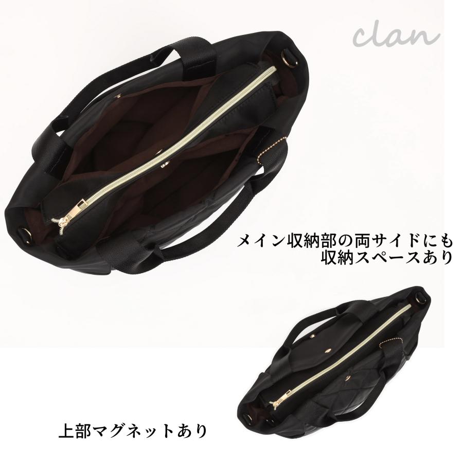 [Clan] レディースナイロンバッグ 2wayトートバッグ A4対応 大容量 軽量 PC収納 ショルダーバッグの画像