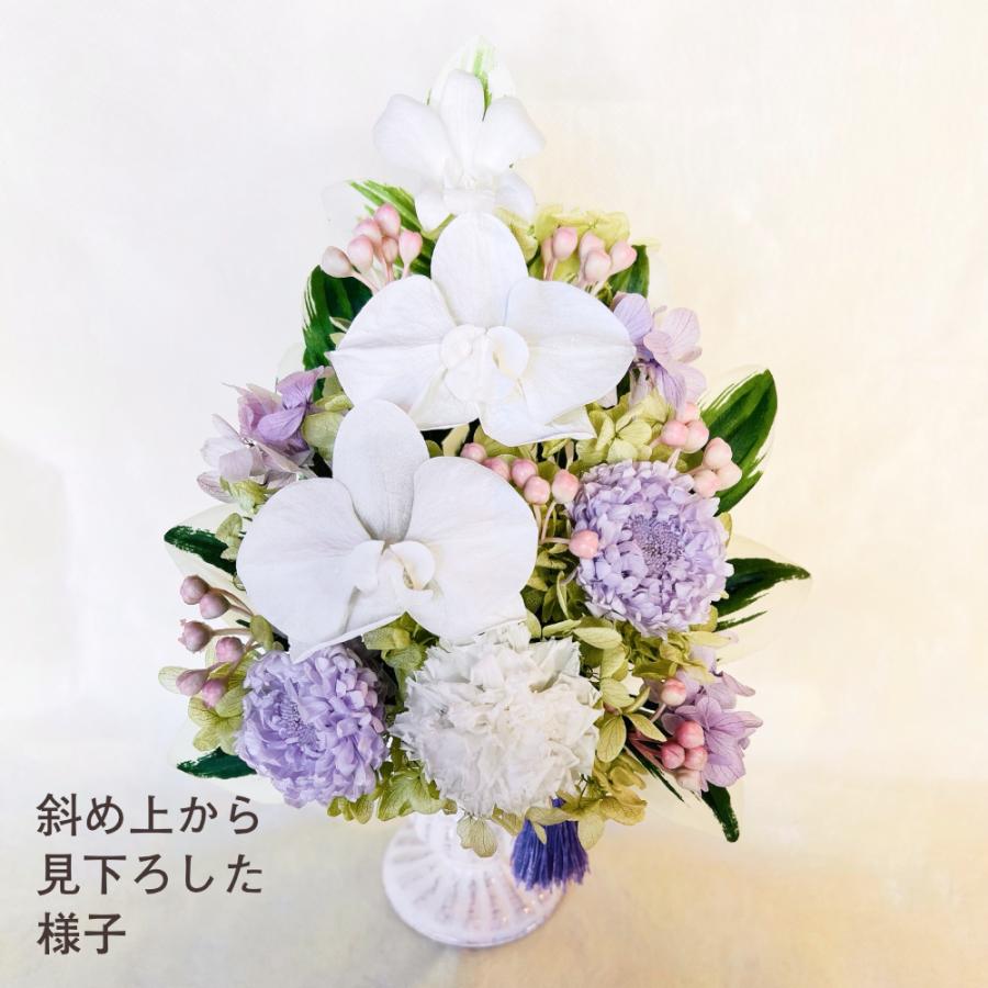 仏花 プリザーブドフラワー 送料無料 枯れない花 お仏壇 お供え花 お彼岸 仏壇飾り 純白の胡蝶蘭 うす藤色の小花 造花 | ブランド登録なし | 05