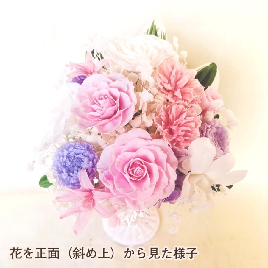 仏花 お祝い プリザーブドフラワー 送料無料 枯れない花 お仏壇 お供え花 お彼岸 薔薇 カーネーション あじさい 保護ケース プレゼント インテリア 造花 ギフト | ブランド登録なし | 07