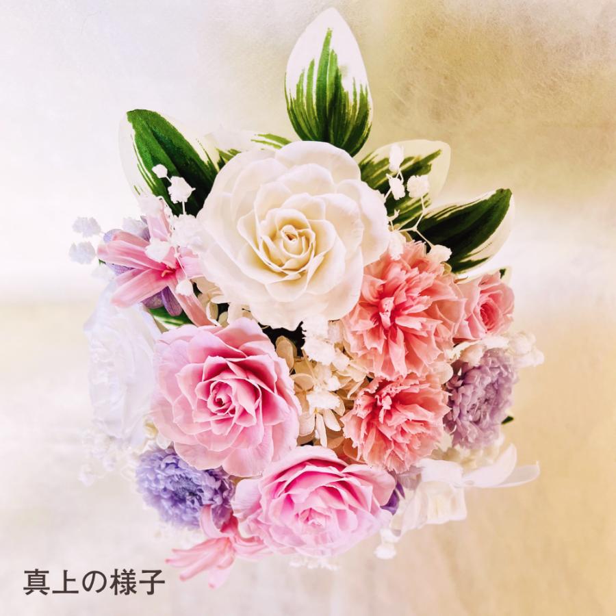 仏花 お祝い プリザーブドフラワー 送料無料 枯れない花 お仏壇 お供え花 お彼岸 薔薇 カーネーション あじさい 保護ケース プレゼント インテリア 造花 ギフト | ブランド登録なし | 10