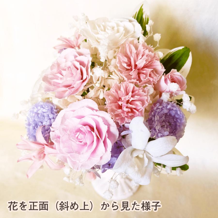 仏花 お祝い プリザーブドフラワー 送料無料 枯れない花 お仏壇 お供え花 お彼岸 薔薇 カーネーション あじさい 保護ケース プレゼント インテリア 造花 ギフト | ブランド登録なし | 12
