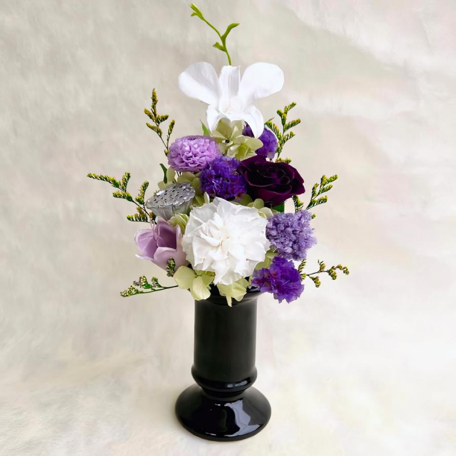 仏花 プリザーブドフラワー 送料無料 枯れない花 お仏壇 お供え花 お彼岸 仏壇飾り 花器付き 鶸色 小花 小さめ プレゼント インテリア 造花 ギフト | ブランド登録なし | 12