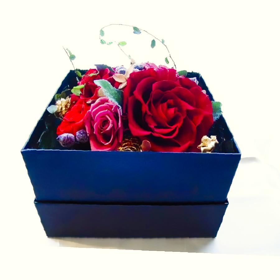 プリザーブドフラワー 送料無料 お祝い 誕生日 枯れない花 黒い箱  バラ Lサイズ プレゼント インテリア 造花 ギフト | ブランド登録なし | 01