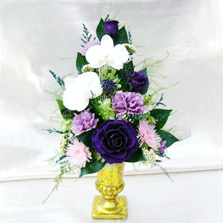 仏花 プリザーブドフラワー 送料無料 枯れない花 お仏壇 お供え花 お彼岸 仏壇飾り 胡蝶蘭 プレゼント インテリア 造花 ギフト