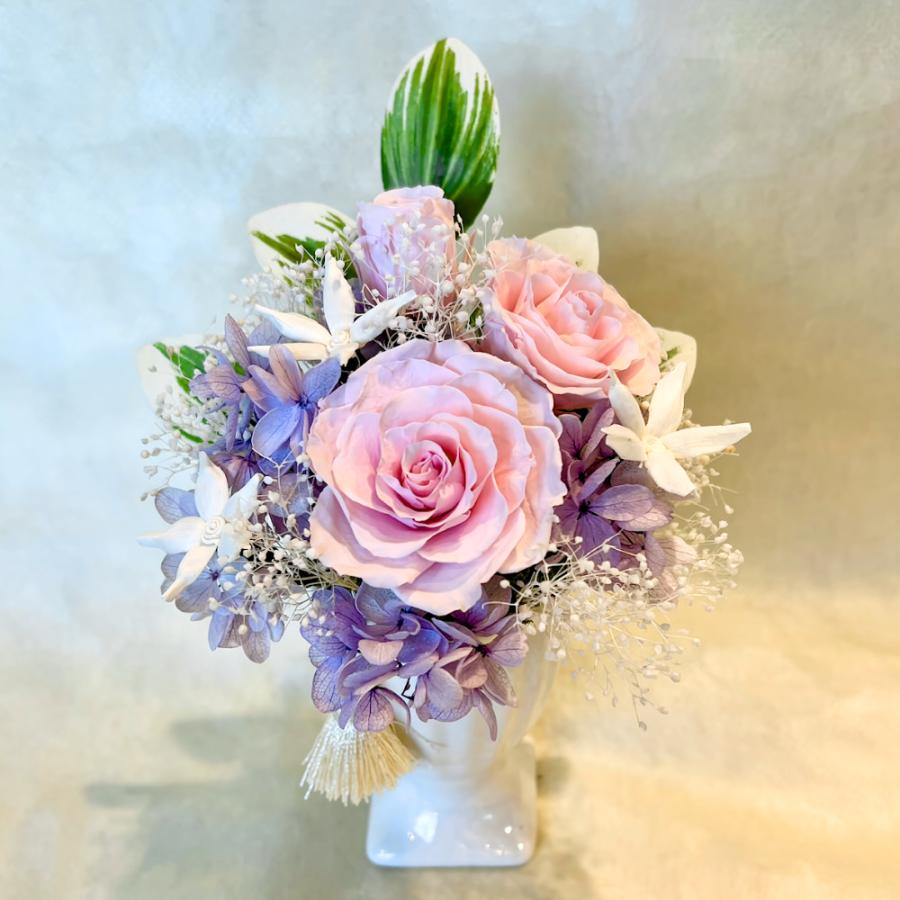 仏花 プリザーブドフラワー 送料無料 枯れない花 お仏壇 お供え花 お彼岸 仏壇飾り 花瓶付き バラ 紫陽花 ソラフラワー インテリア 造花 ギフト | ブランド登録なし | 01