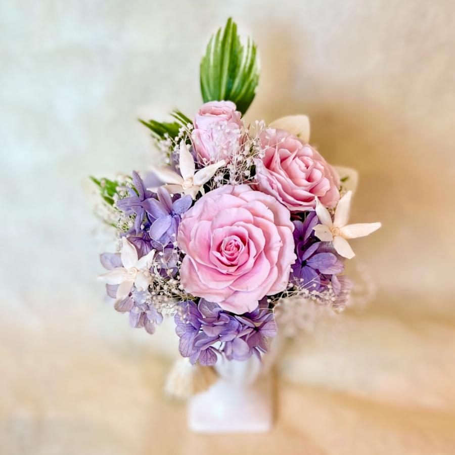 仏花 プリザーブドフラワー 送料無料 枯れない花 お仏壇 お供え花 お彼岸 仏壇飾り 花瓶付き バラ 紫陽花 ソラフラワー インテリア 造花 ギフト | ブランド登録なし | 04
