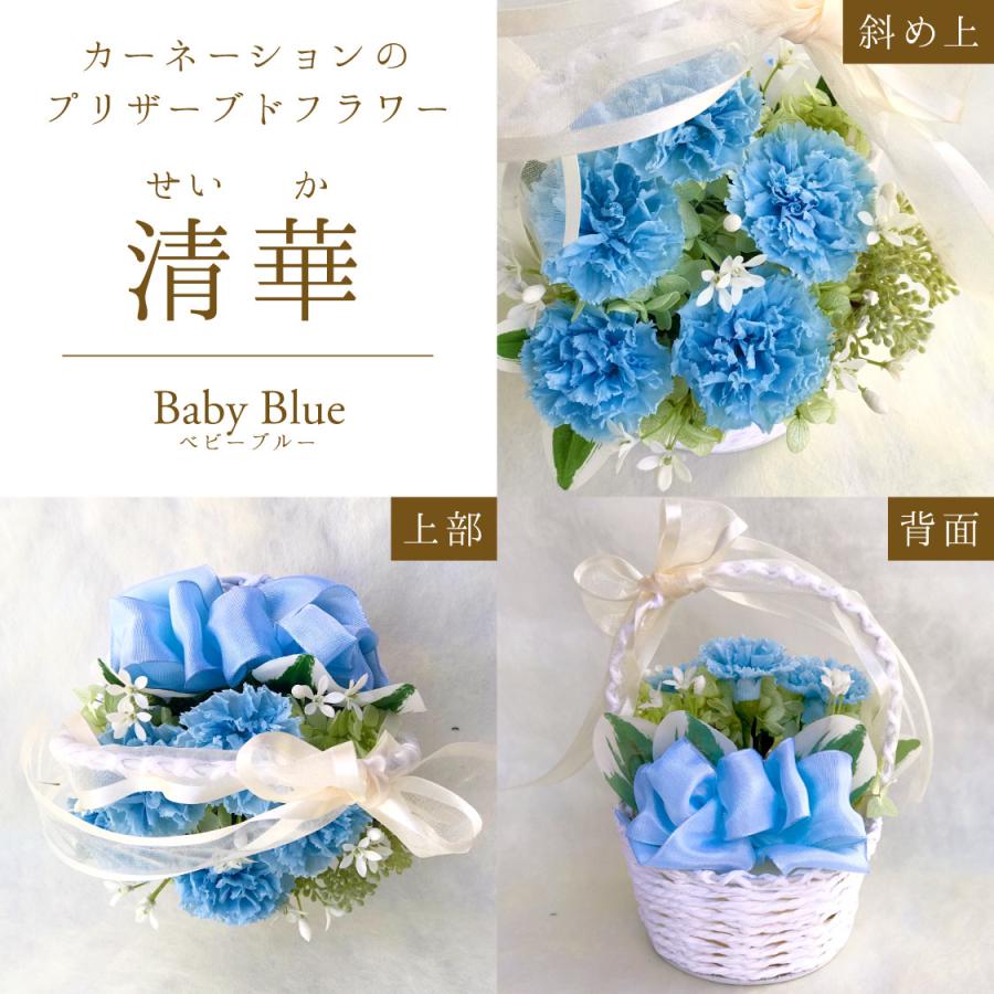 プリザーブドフラワー 送料無料 お祝い 誕生日 枯れない花 かご入 カーネーション 紫陽花 プレゼント インテリア 造花 ギフト | ブランド登録なし | 16