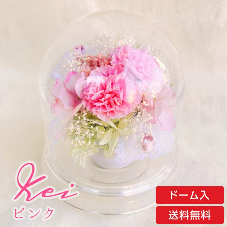 プリザーブドフラワー 送料無料 カーネーション 小花 花飾り フラワードーム だいだい色 プレゼント インテリア 造花 ギフト | ブランド登録なし | 05