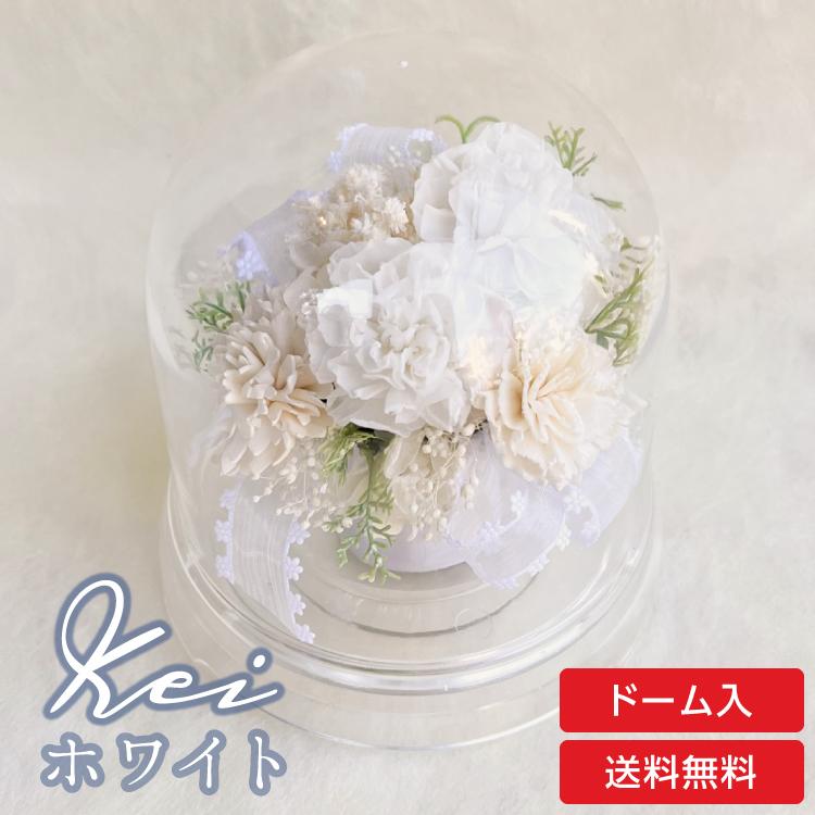 プリザーブドフラワー 送料無料 カーネーション 小花 花飾り フラワードーム だいだい色 プレゼント インテリア 造花 ギフト | ブランド登録なし | 07