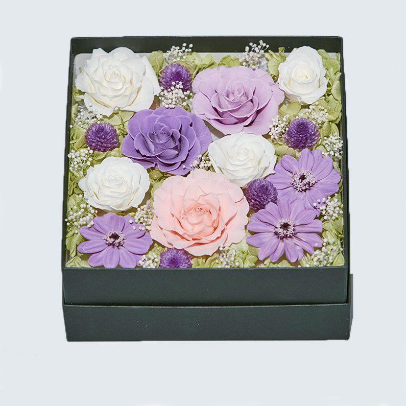 プリザーブドフラワー 送料無料 お祝い 誕生日 枯れない花 バラ 紫陽花 かすみ草 プレゼント インテリア 造花 ギフト | ブランド登録なし | 04