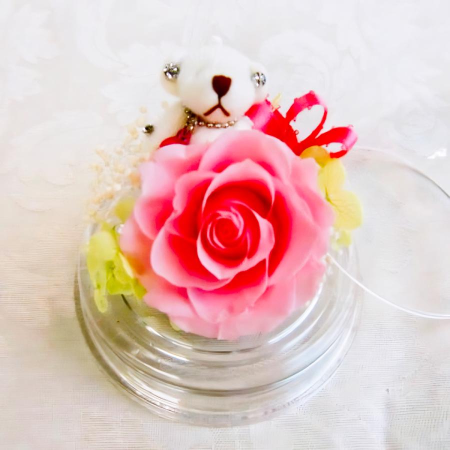 プリザーブドフラワー 送料無料 お祝い 誕生日 枯れない花 クマ くま