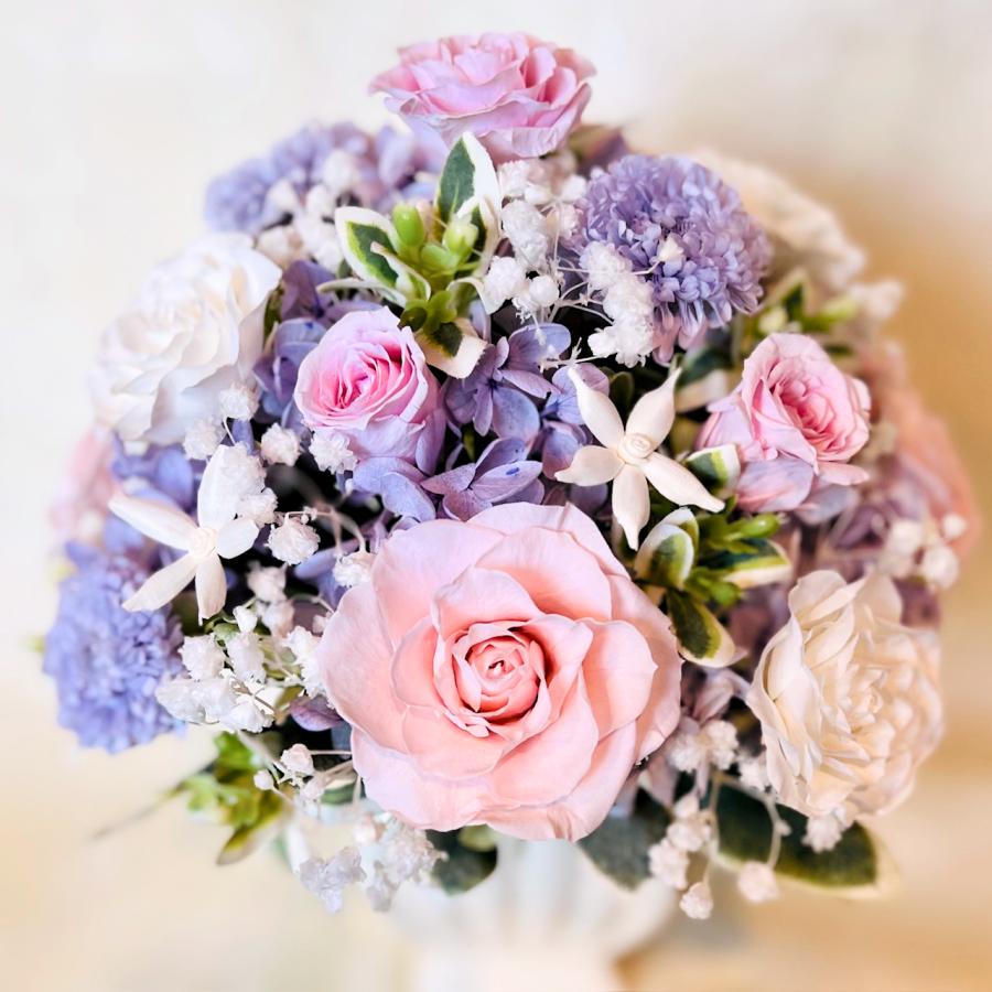 プリザーブドフラワー 送料無料 お祝い 誕生日 枯れない花 花器付き バラ 紫陽花 ソラフラワー 花飾り プレゼント インテリア 造花 ギフト | ブランド登録なし | 02