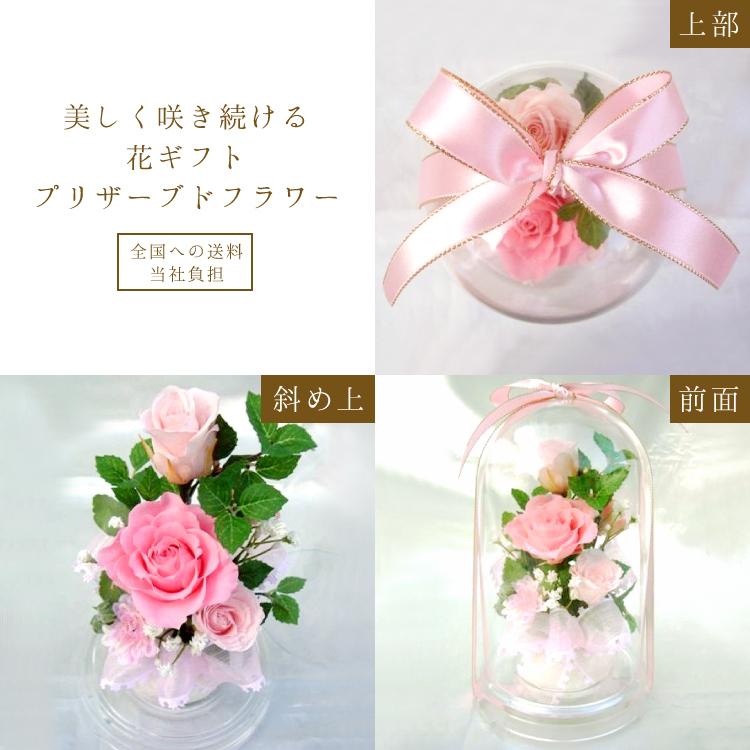 プリザーブドフラワー 送料無料 お祝い 誕生日 枯れない花 ドーム入り