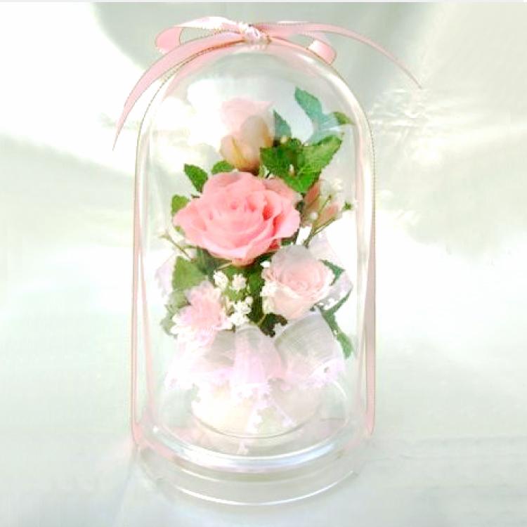 プリザーブドフラワー 送料無料 お祝い 誕生日 枯れない花 ドーム入り