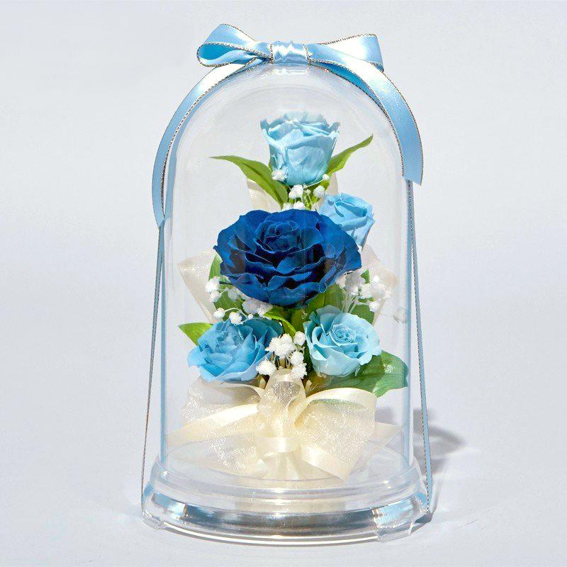 プリザーブドフラワー 送料無料 お祝い 誕生日 枯れない花 ドーム入り