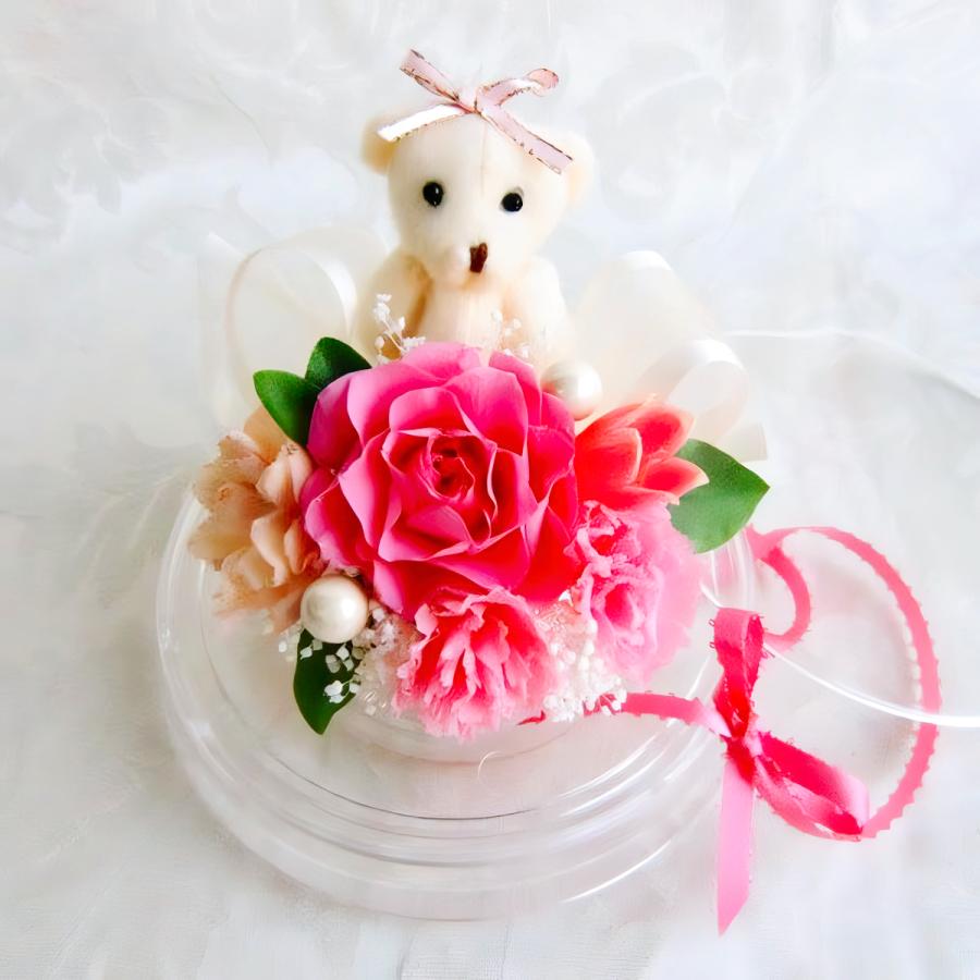 プリザーブドフラワー 送料無料 お祝い 誕生日 枯れない花 バラ カーネーション ベアードーム プレゼント インテリア 造花 ギフト | ブランド登録なし | 01