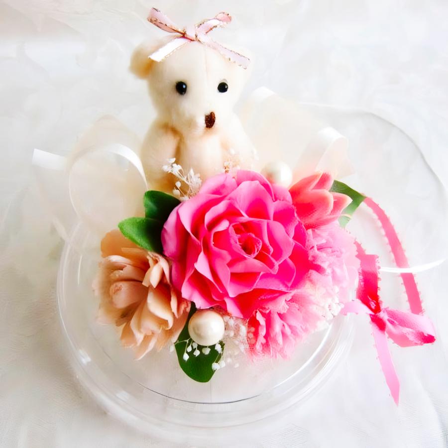 プリザーブドフラワー 送料無料 お祝い 誕生日 枯れない花 バラ カーネーション ベアードーム プレゼント インテリア 造花 ギフト | ブランド登録なし | 04