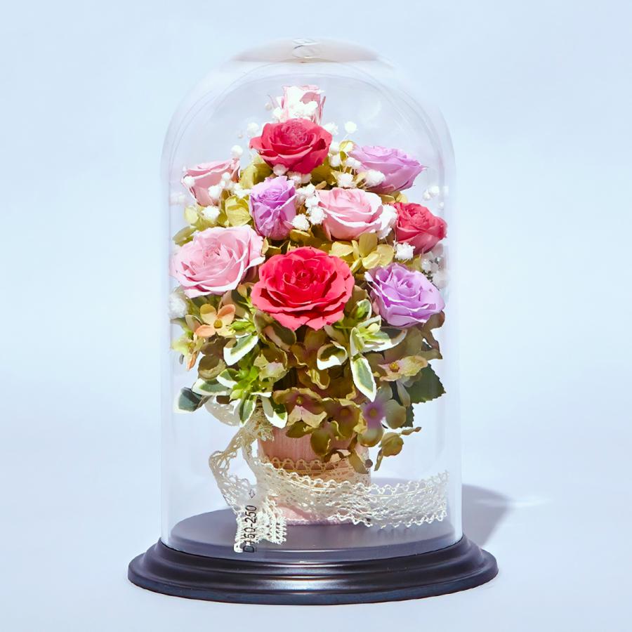 Cadeau de bouquet ドーム入りのプリザーブドフラワーアレンジ
