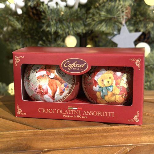 カファレル（Caffarel） チョコレート クリスマス オーナメント 2缶