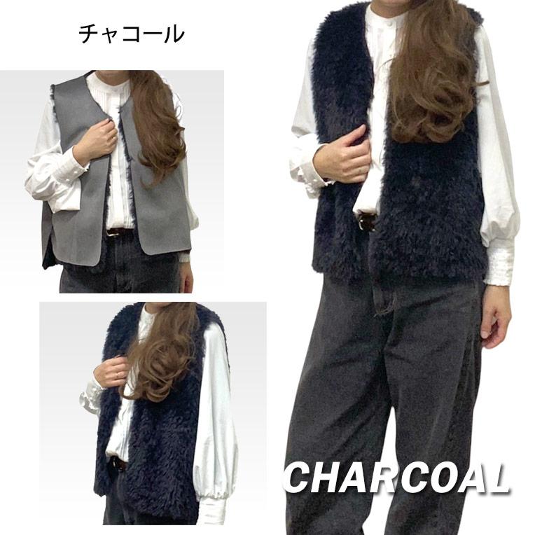 プードルファー リバーシブル ベスト ジレ OMNES フリーサイズ