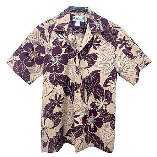 ハワイ アロハシャツ メンズ 半袖 Two Palms トゥーパームス ラナイ プラム 紫 パープル おしゃれ ギフト プレゼント｜clara-hawaii｜02