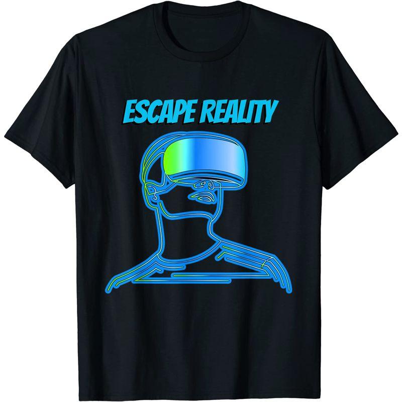 祝開店！大放出セール開催中】 Virtual Reality VR Headset Gaming Tech Geek Escape Tシャツ 