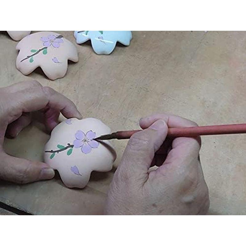有田焼 窯元手描き 桜型 排水口カバー 誕生花シリーズ 「3月・山吹」