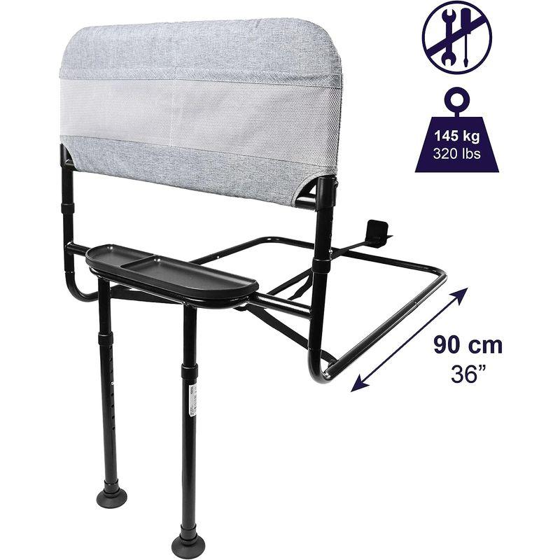 KMINA - ベッド 手すり 立ち上がり補助 (90cmから180cmまで)、ベッド用手すり 補助、介護用サイドレール アジャスタブル、ベ