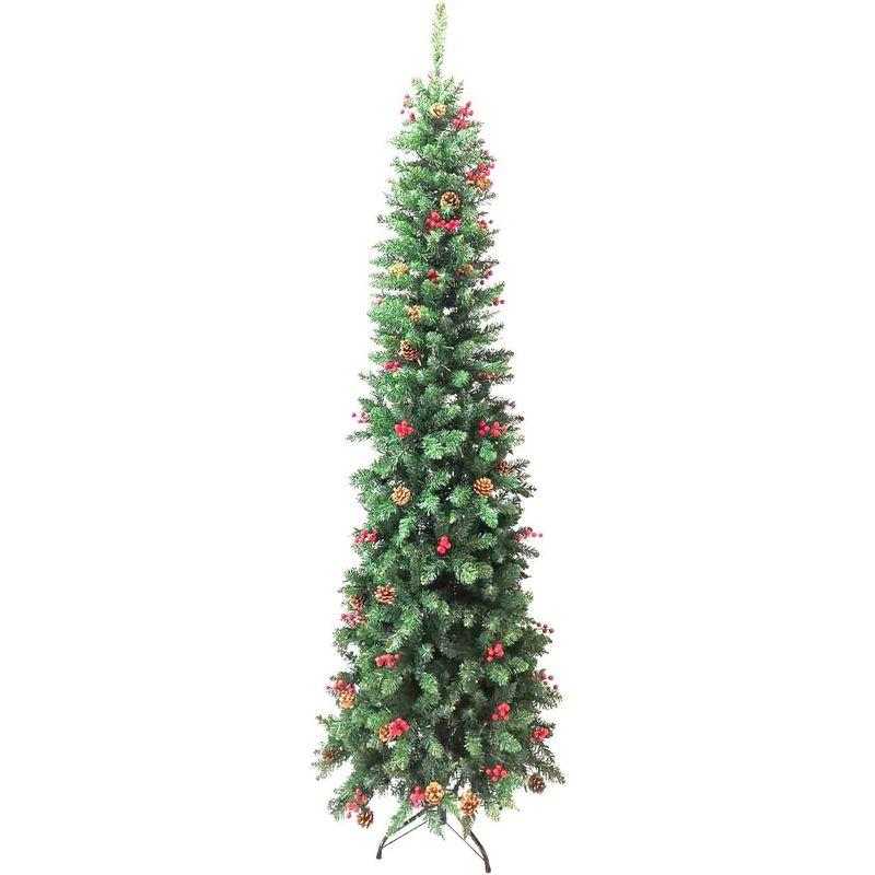 AISHITE クリスマスツリー スリム ヌードツリー 松かさ付き 赤い実付き xmas 森の中のクリスマス 緑 グリーン おしゃれ 北欧 - 6
