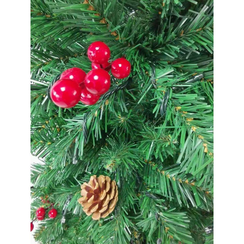 AISHITE クリスマスツリー スリム ヌードツリー 松かさ付き 赤い実付き xmas 森の中のクリスマス 緑 グリーン おしゃれ 北欧 - 4