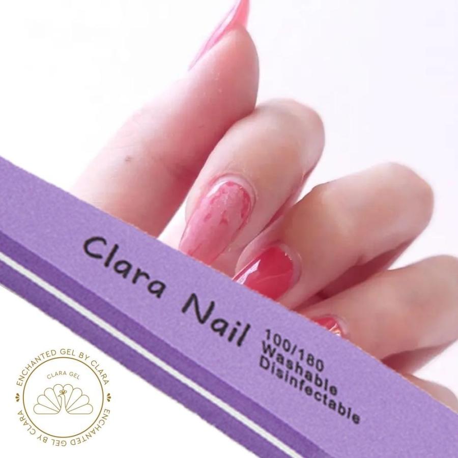 ネイルファイル スポンジファイル ネイルツール オフ 使い方 面取り おすすめ ジェルネイル スポンジファイル 100 180 紫 3点セット File3 3set Clara Nail クララネイル 通販 Yahoo ショッピング