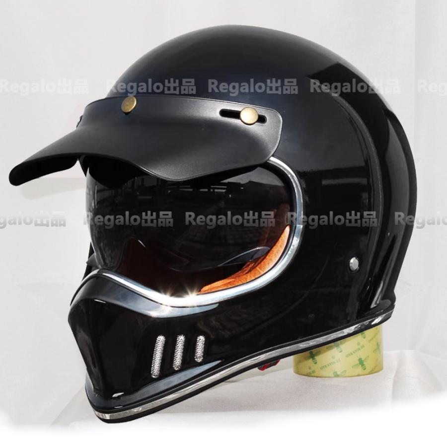 人気レトロハーレーヘルメット フルフェイスヘルメット 、艶黒 ヘルメット/シールド 長期在庫品
