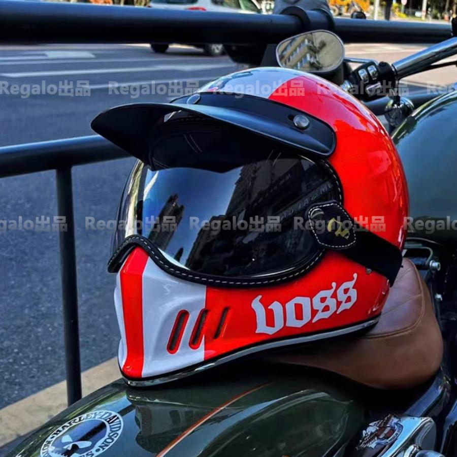 人気レトロハーレーヘルメット オフロードヘルメット フルフェイス