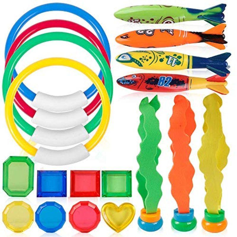 LW SPPORT スイミングプールおもちゃ 潜水用 水泳 訓練 水遊び 大切な親子時間 子供用 男の子 女の子 贈り物 誕生日 (19PC