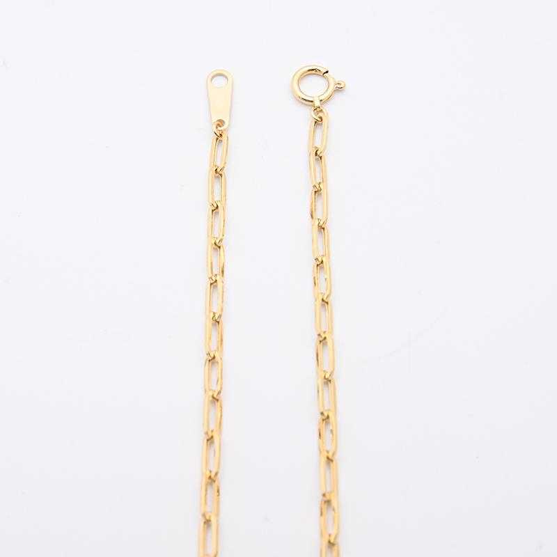 K18 ペーパークリップ ネックレス 2.5mm幅 3.9g 50cm 新品の画像