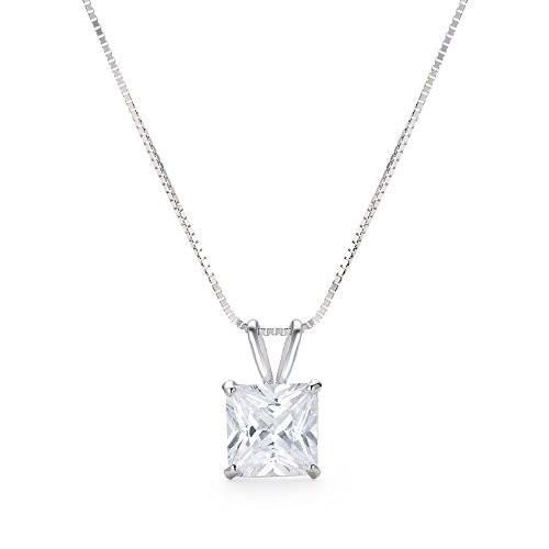 豪華 Gift From New York ネックレス レディース 1カラット 14金 ホワイトゴールド プリンセスカット 送料込 Collezionec2ph Com