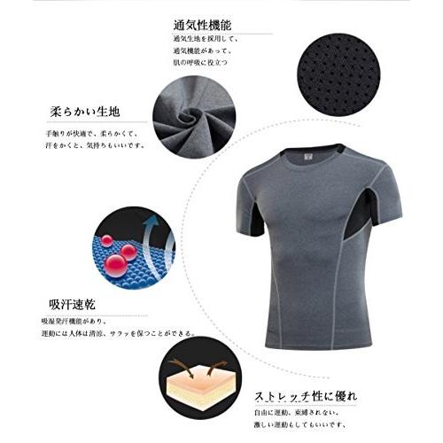 正規通販 Sanke 加圧コンプレッションシャツ メンズ 半袖 スポーツインナー 加圧tシャツ 着圧 吸汗速乾 抗菌防臭 姿勢矯正 猫背解消 Cisama Sc Gov Br