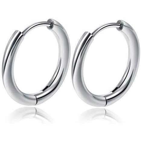 フープピアス 両耳セット 金属アレルギー対応 サージカルステンレス シルバー 太さ2 5mm mm 激安商品