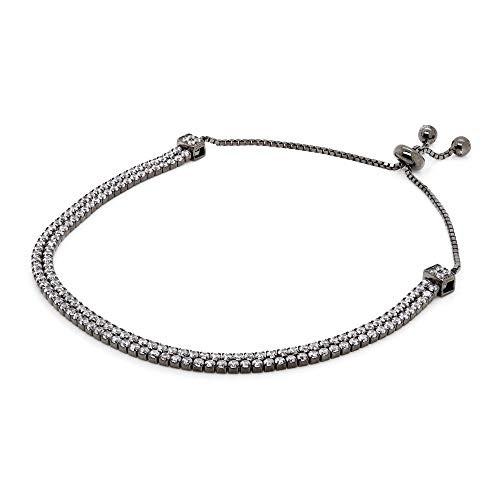 安いアウトレット Gift From New York 17ct スライダー式 ２連 テニスブレスレット シルバー925 ガンメタル コーティング 正規メーカー品 Www Terra Veggie Fr