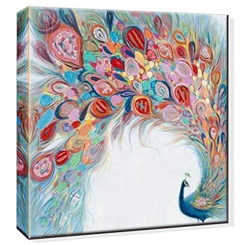 高知インター店 開運絵画 手書き 孔雀 孔雀は 油絵 動物 絵画 クジャクは クジャク 油彩画 壁掛け 横60 縦60cm M 代引不可 Futbolcarrasco Com