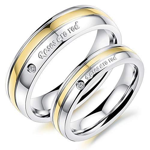 ブランド チタンペアリング メンズ ゴールド 結婚指輪 ジルコニア おしゃれ 刻印 CZ レディース13号 ペアリング