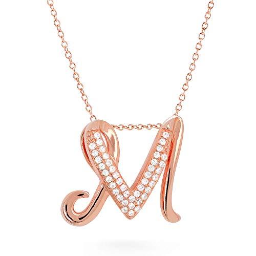 肌触りがいい Gift From New York イニシャルネックレス M アルファベット レディース 18金 ピンクゴールド 加工 高い素材 Collezionec2ph Com