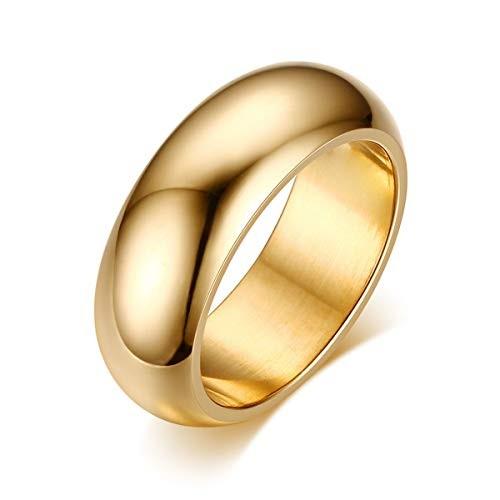 正規激安 ジュエリー ブランド 人気 リング メンズ 15号 シンプル ゴールド 甲丸 指輪 ステンレス チタン製  イエロー 指輪