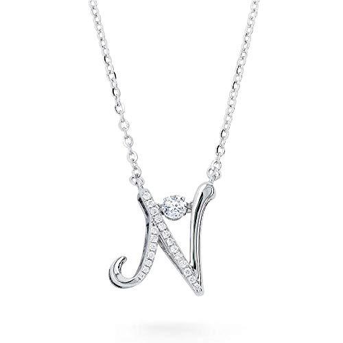 残りわずか Gift From New York 揺れる イニシャルネックレス N アルファベット レディース プラチナ 加工 シルバー925 現金特価 Collezionec2ph Com
