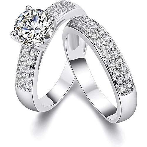 【即発送可能】 ジュエリー ペアリング レディース プラチナ リング 結婚指輪 婚約 指輪 2個 (プラチナ, 14号) 指輪