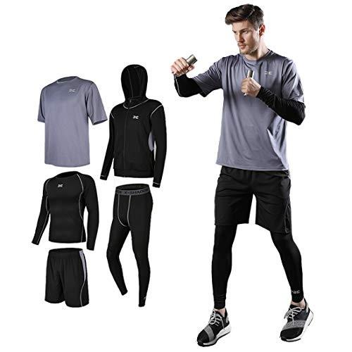 注目ブランド メンズ コンプレッションウェア セット トレーニングウェア 5点セット 通気防臭 スポーツウェア ランニングウェア パーカー S 絶対一番安い Dijanacaric Com